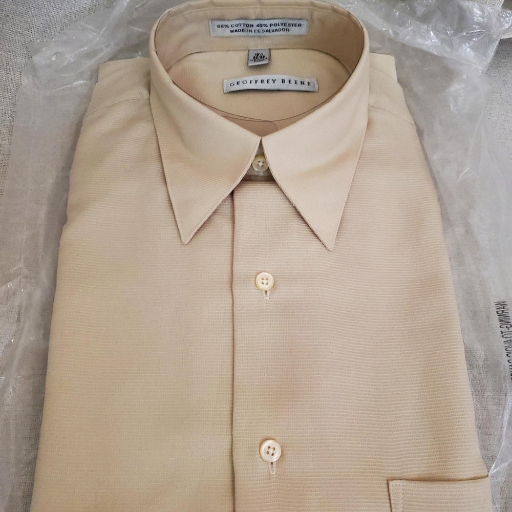 Beige Geoffrey Beene Button Down
